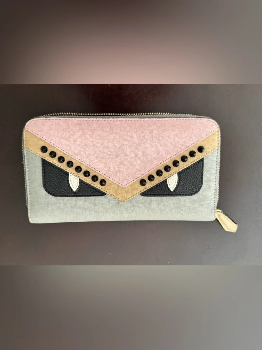 Fendi Vitello Multicolor Monster Leather Wallet